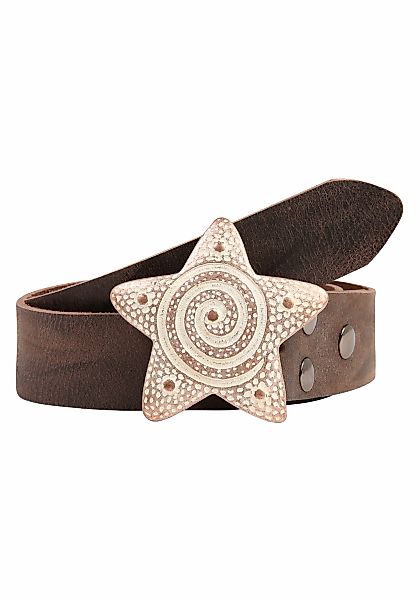 Rettungsring Gürtel Ledergürtel mit Koppelschließe im Stern-Design günstig online kaufen