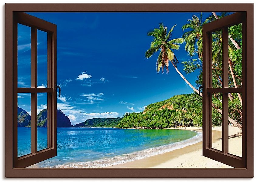 Artland Wandbild "Fensterblick Paradies", Fensterblick, (1 St.), als Alubil günstig online kaufen