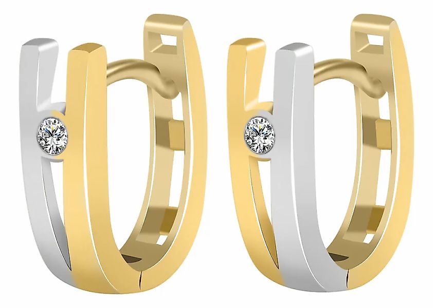 Adelia´s Klappcreolen "Damen Ohrringe – Klappcreole aus 333 Gold mit Zirkon günstig online kaufen