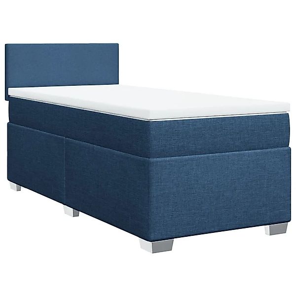 vidaXL Boxspringbett mit Matratze Blau 100x200 cm Stoff 3288098 günstig online kaufen