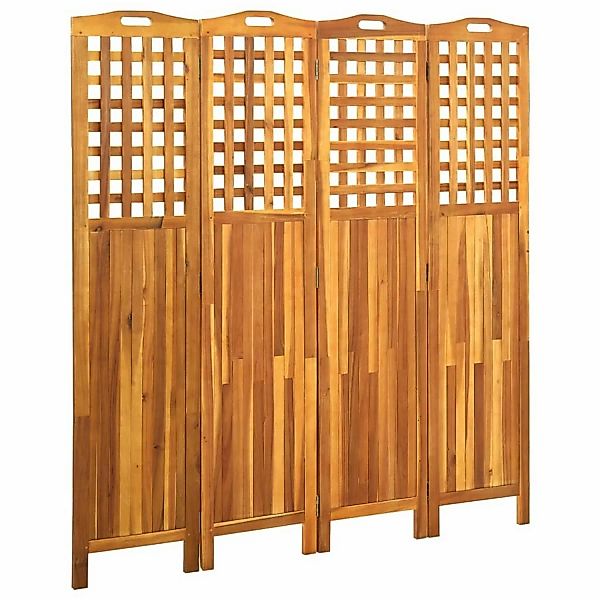 vidaXL 4-teiliger Raumteiler 161x2x170 cm Akazie Massivholz günstig online kaufen