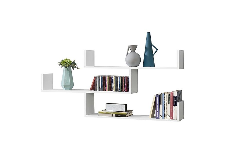 en.casa Wandregal, »Grimstad« Hängeregal mit 3 Ablagen 119x18x55cm Weiß günstig online kaufen