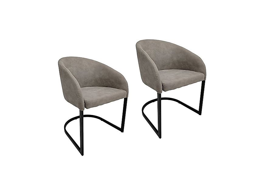 HTI-Living Freischwinger Stuhl Vemal Grau 2er-Set (Set, 2 St), Schwingstuhl günstig online kaufen