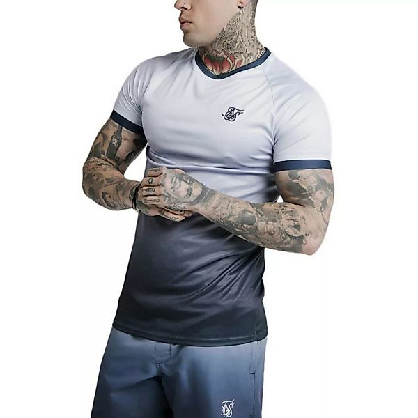 Siksilk Straight Hem Fade Tech Kurzärmeliges T-shirt XL Navy Lilac Fade günstig online kaufen