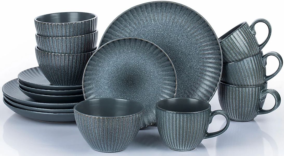 Retsch Arzberg Kombiservice "Shell Grey" hochwertige REACTIVE-Glasur günstig online kaufen