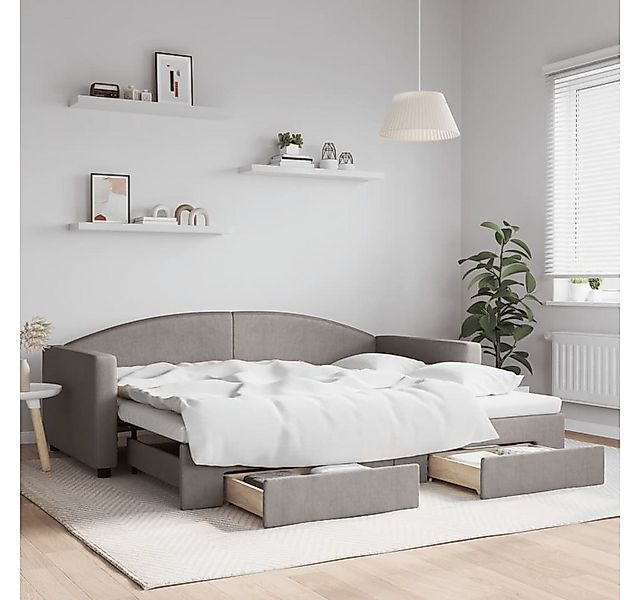 vidaXL Gästebett Gästebett Tagesbett Ausziehbar mit Schubladen Taupe 90x200 günstig online kaufen