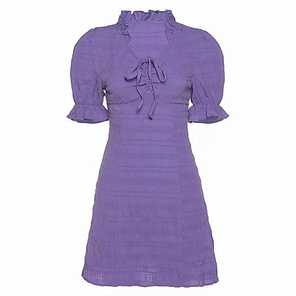 ZWY Dirndlbluse Einfarbiges kurzes Damenkleid mit V-Ausschnitt Schlanke Pas günstig online kaufen