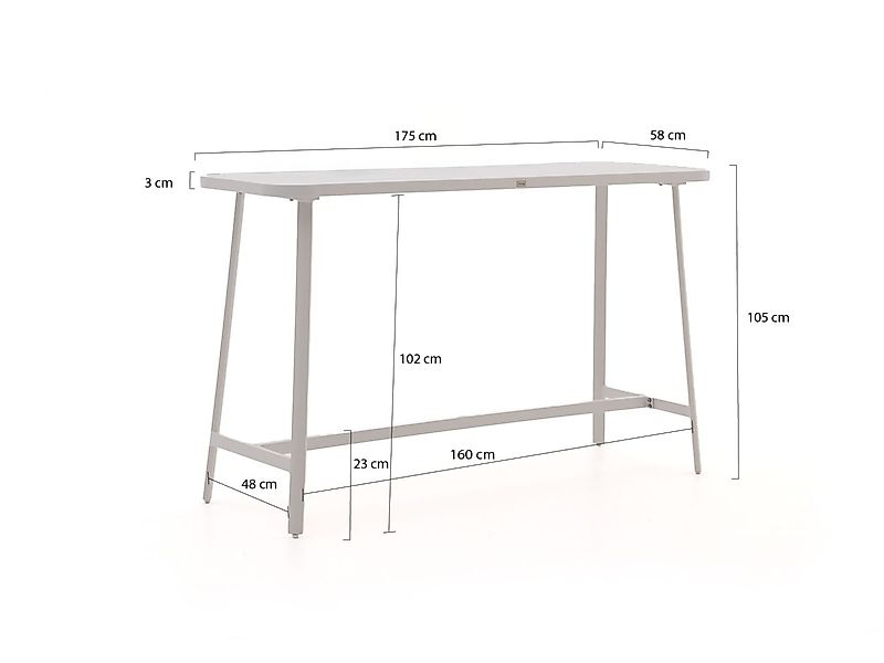 Bellagio Cino Bartisch Outdoor 175x58x105 cm günstig online kaufen