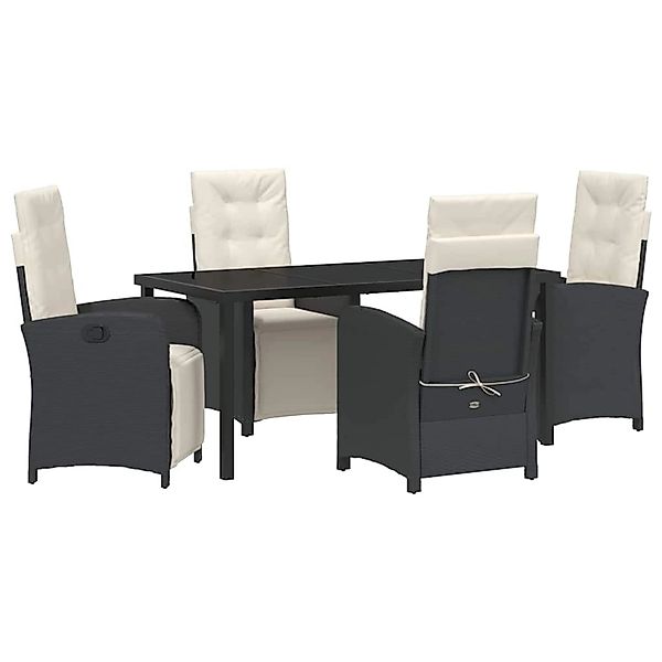vidaXL Garten Essgruppe 5-Tlg Schwarz Poly Rattan 3380305 günstig online kaufen
