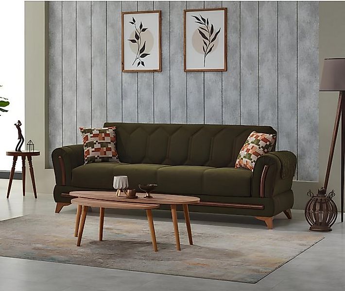 Xlmoebel Sofa Grünes Stoffsofa mit drei Sitzplätzen - Sofasitzmöbel in Grün günstig online kaufen