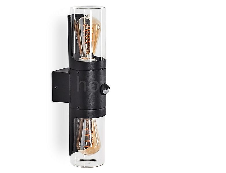 hofstein Außen-Wandleuchte Außenleuchte mit Bewegungsmelder aus Metall/Glas günstig online kaufen