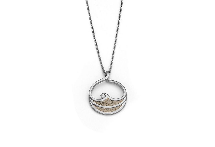 DUR Kettenanhänger P4828 – „Maui“ mit Strandsand & Zirkonia, 925er Silber, günstig online kaufen