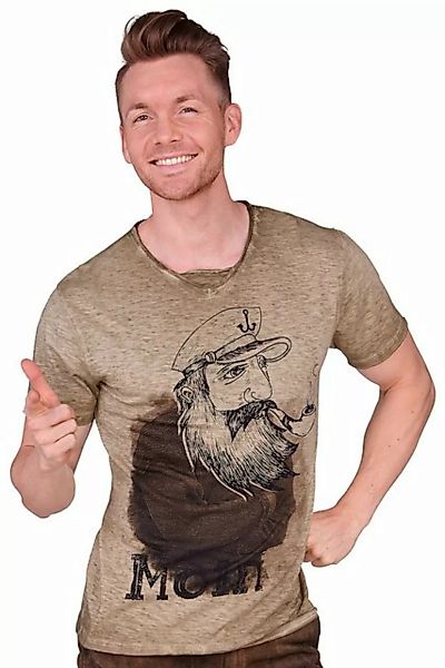Hangowear Trachtenshirt Shirt Herren - OLD CAPTAIN - oliv günstig online kaufen