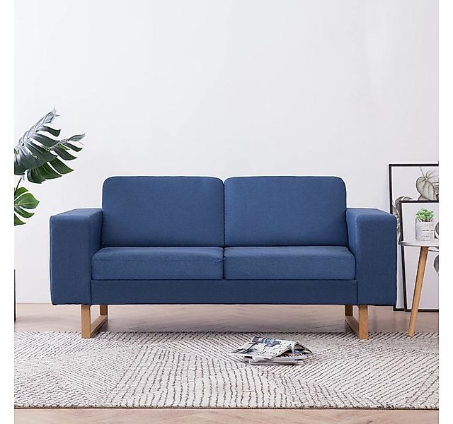 vidaXL Sofa 2-Sitzer-Sofa Stoff Blau Couch günstig online kaufen