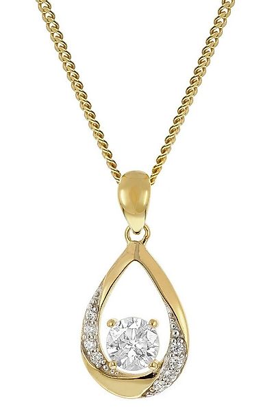 trendor Panzerkette Damen Gold Anhänger 333 mit Zirkonia an vergoldeter Sil günstig online kaufen