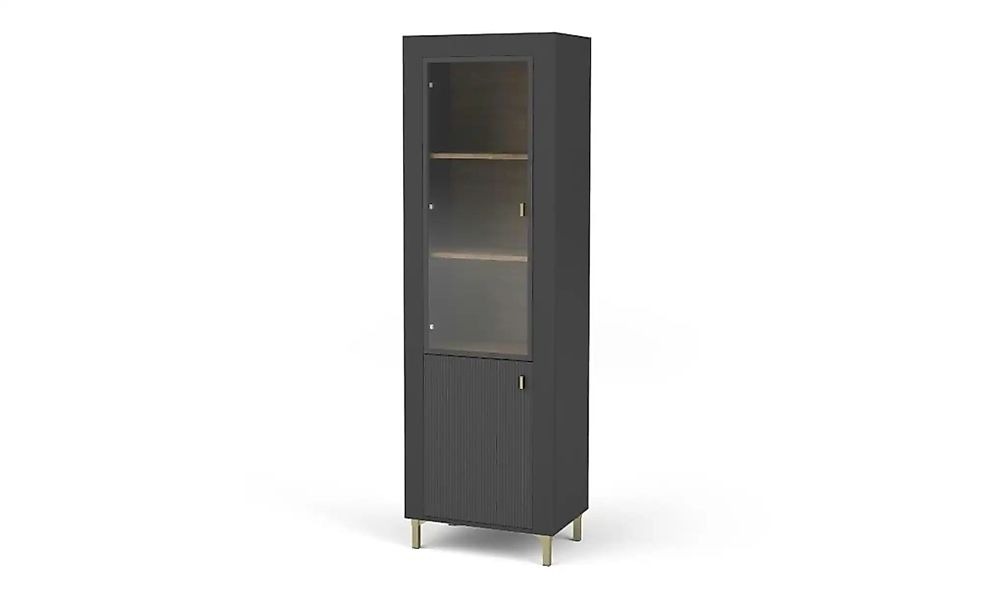 Vitrine   ¦ schwarz ¦ Maße (cm): B: 60 H: 194 Schränke > Vitrinen - Höffner günstig online kaufen