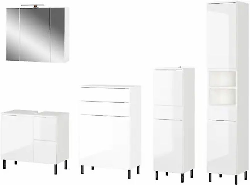 GERMANIA Badmöbel-Set »Scantic«, (5 St.), bestehend aus Kommode, Schrank, H günstig online kaufen