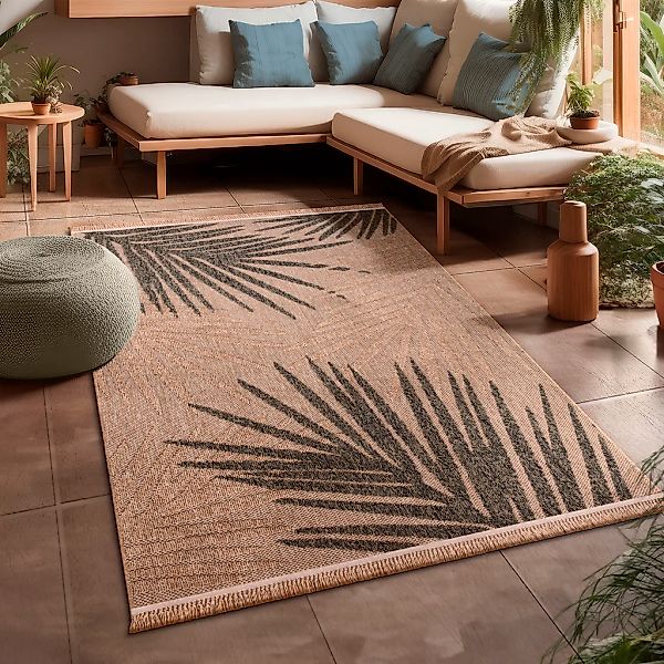 Paco Home Teppich "Cologne 491" rechteckig 11 mm Höhe Flachgewebe, Blätter, günstig online kaufen