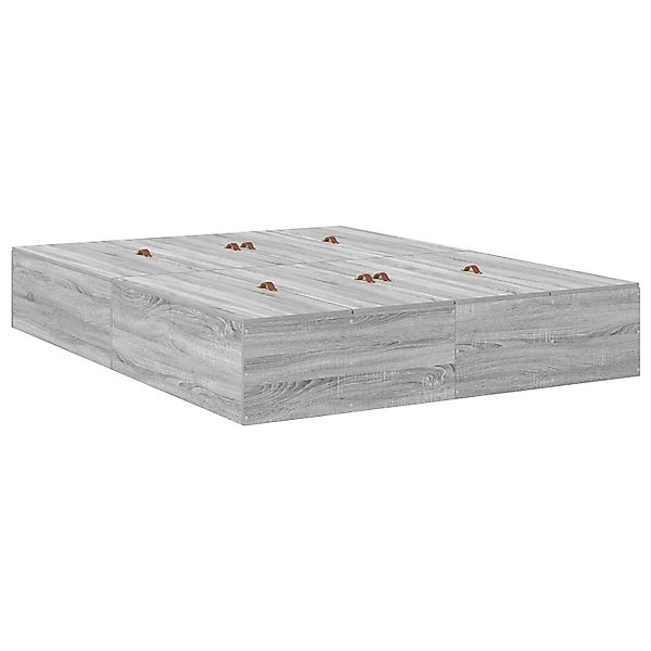 vidaXL Bett Schlafsofa-Rahmen Grau Sonoma 150x200 günstig online kaufen