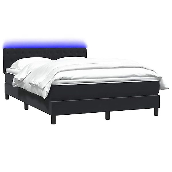 vidaXL Boxspringbett mit Matratze und LED Schwarz 160x210 cm Samt 3317177 günstig online kaufen