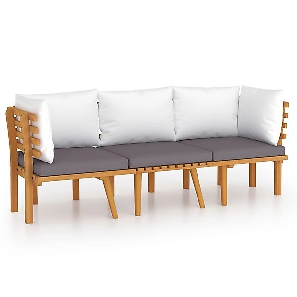 vidaXL 3-tlg Garten-Lounge-Set mit Kissen Massivholz Akazie Modell 6 günstig online kaufen