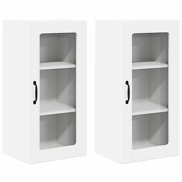 vidaXL Küchenwandschrank mit Tür 2 Stk Hochglanz Weiß 40 x 31 x 80 cm 88534 günstig online kaufen