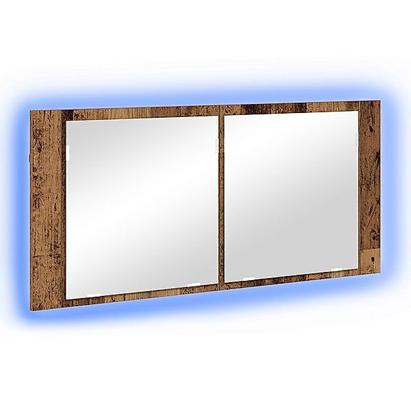 vidaXL Badezimmerspiegelschrank LED Spiegelschrank Altes Holz 100x12x45 cm günstig online kaufen