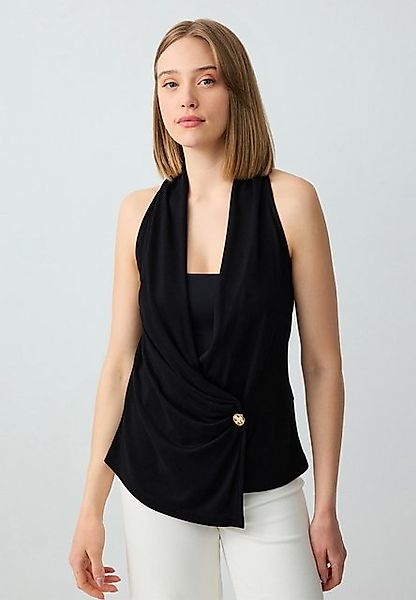 Jimmy Key Blusentop Rechte snit dubbele rij knopen mouwloze gebreide blouse günstig online kaufen