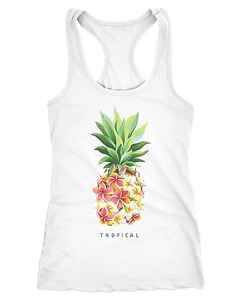 Neverless Tanktop Damen Tank-Top Ananas Blumen günstig online kaufen