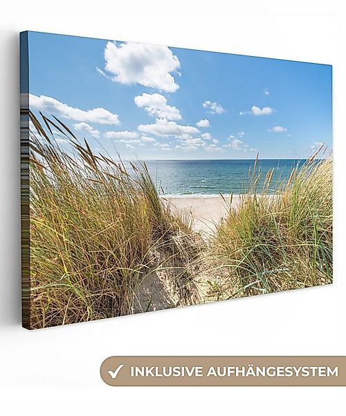 OneMillionCanvasses® Leinwandbild Düne - Gras - Meer - Strand, Fotodruck (1 günstig online kaufen
