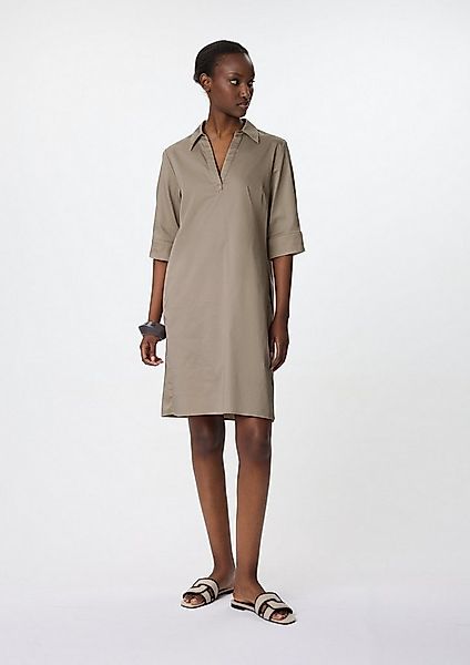 comma Minikleid Kleid Hemdblusenkleid mit V-Ausschnitt aus Baumwollsatin günstig online kaufen