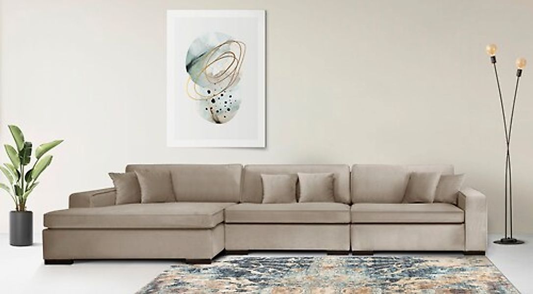 Home affaire Ottomane »Skara L-Form«, Lounge-Sofa mit Federkernpolsterung, günstig online kaufen