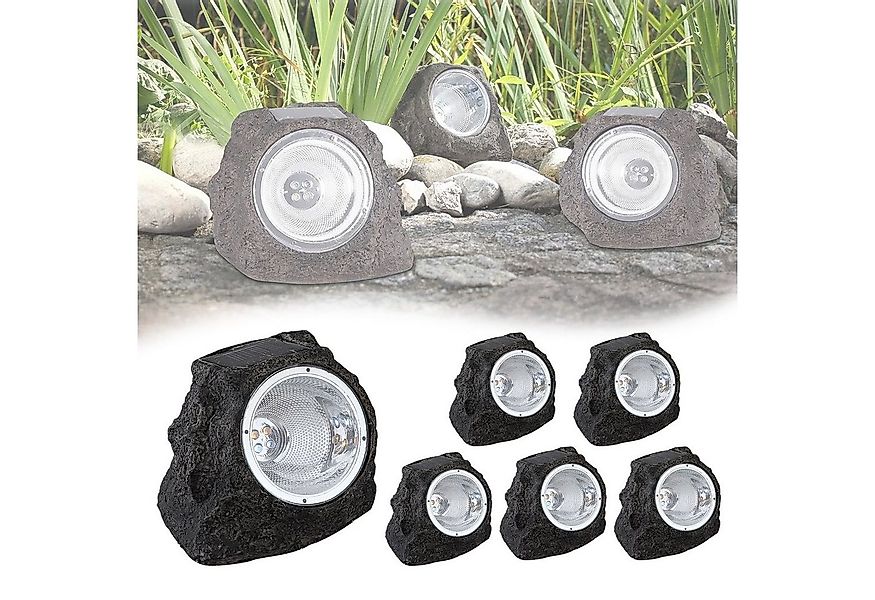 bmf-versand LED Solarleuchte Solarlampe Garten Stein Optik 6er Set Deko Sol günstig online kaufen