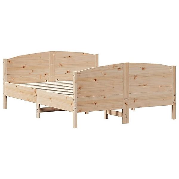 vidaXL Bett Massivholzbett mit Kopfteil 120x190 cm Kiefer günstig online kaufen