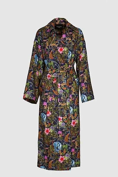 Boscana Trenchcoat Blauer Mantel im floralen Design günstig online kaufen