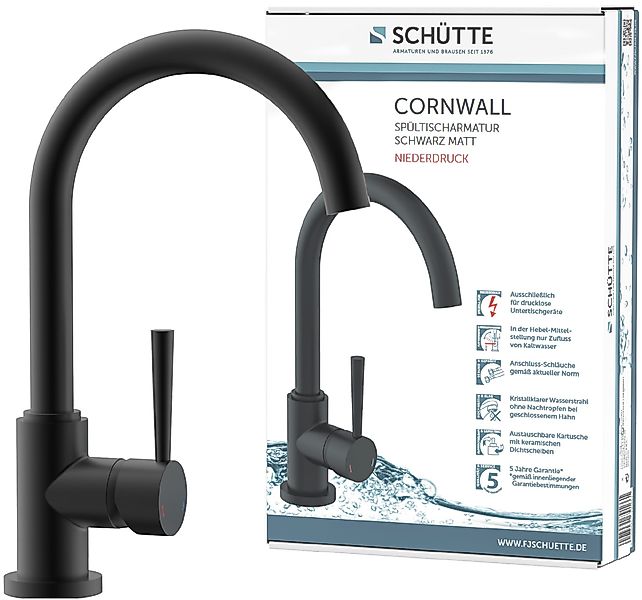 Schütte Spültischarmatur Cornwall Niederdruck, 360° schwenkbarer günstig online kaufen