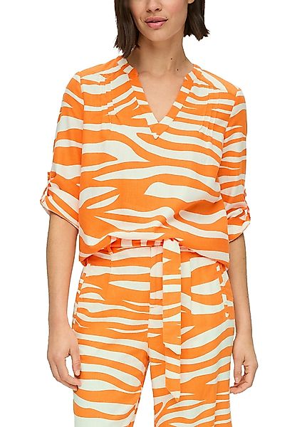 s.Oliver Druckbluse aus Leinen und mit günstig online kaufen