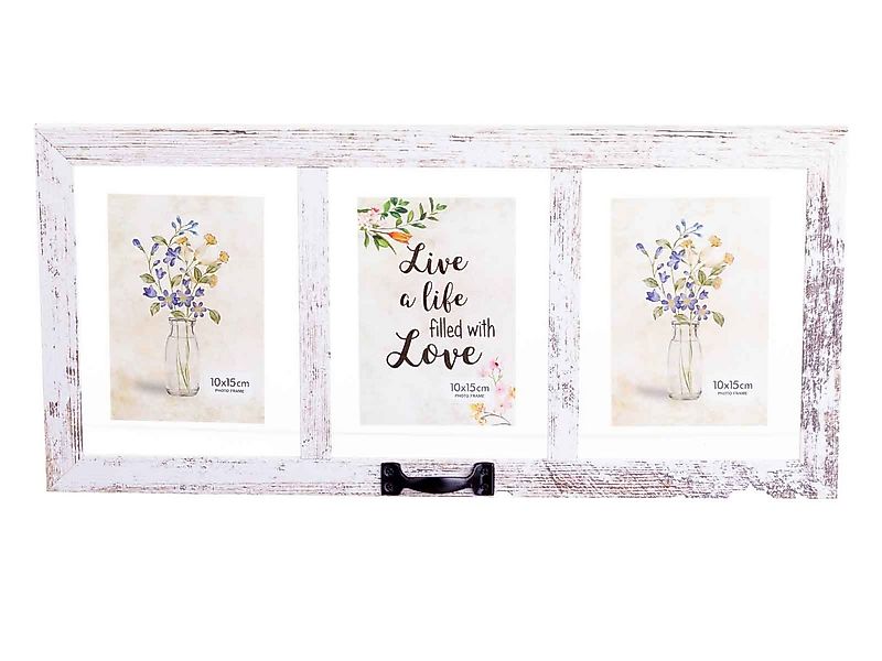 Bilderrahmen Bilderrahmen für 3 Fotos, 15x10 cm 16564 shabby chic ca. 51x24 günstig online kaufen
