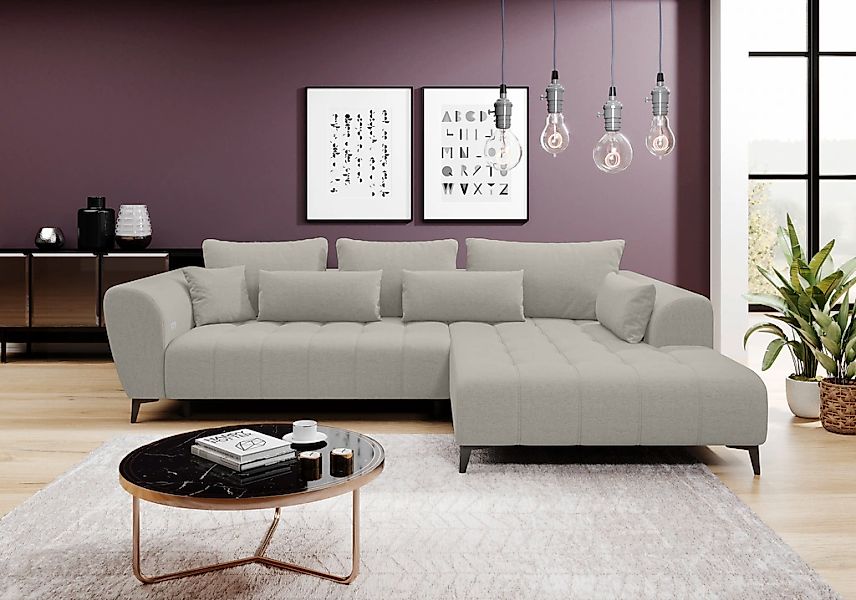WERK2 Ecksofa "Garay, XXL-Liegefläche: elektrisch ausziehbar auf ca. 228×12 günstig online kaufen