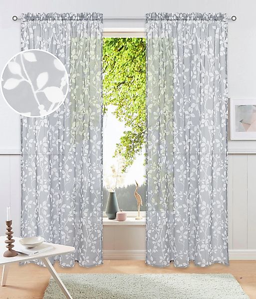 my home Gardine "Issoire" Stangendurchzug 1 Stk. tlg. Wohnzimmer, Schlafzim günstig online kaufen