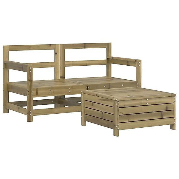 vidaXL 3-Tlg Garten-Sofagarnitur Kiefernholz Imprägniert 3250763 günstig online kaufen