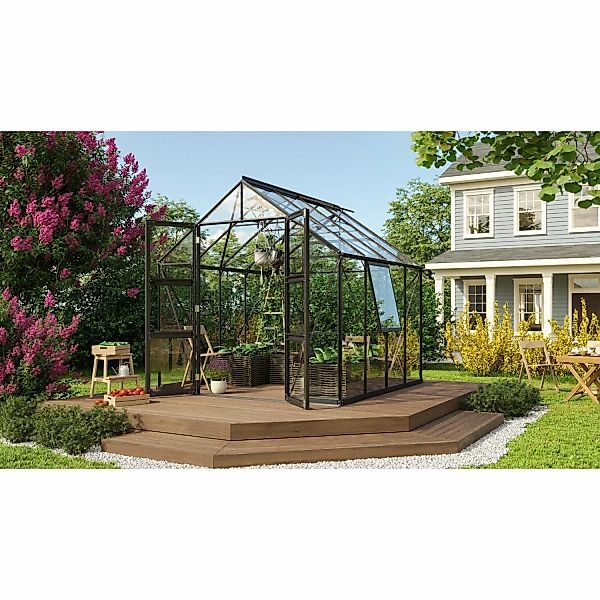 Vitavia Gewächshaus Olymp 6700 ESG Schwarz B 257 cm x T 258 cm günstig online kaufen