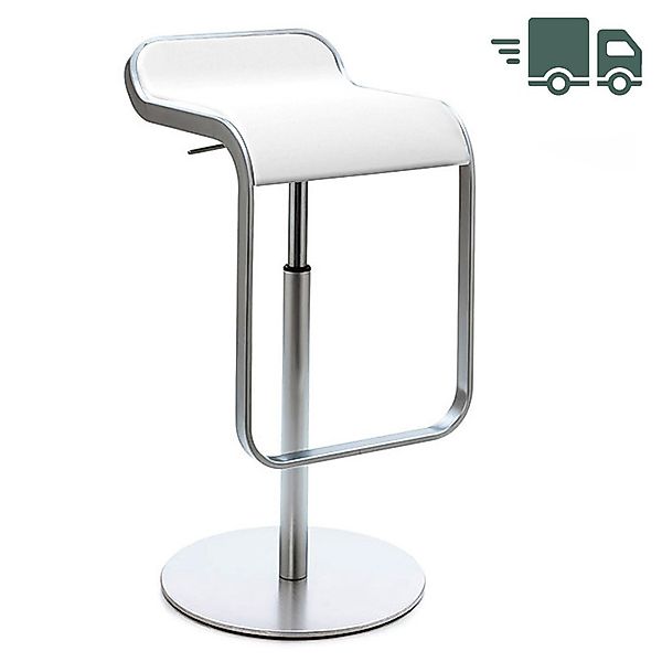 lapalma LEM S80 Barhocker | Ledersitz weiß | Gestell verchromt | Gasfeder c günstig online kaufen