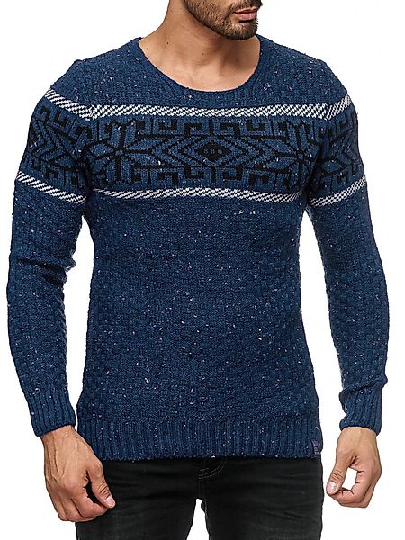 Reslad Strickpullover Herren Strickpullover Rundhals Norwegerpullover günstig online kaufen