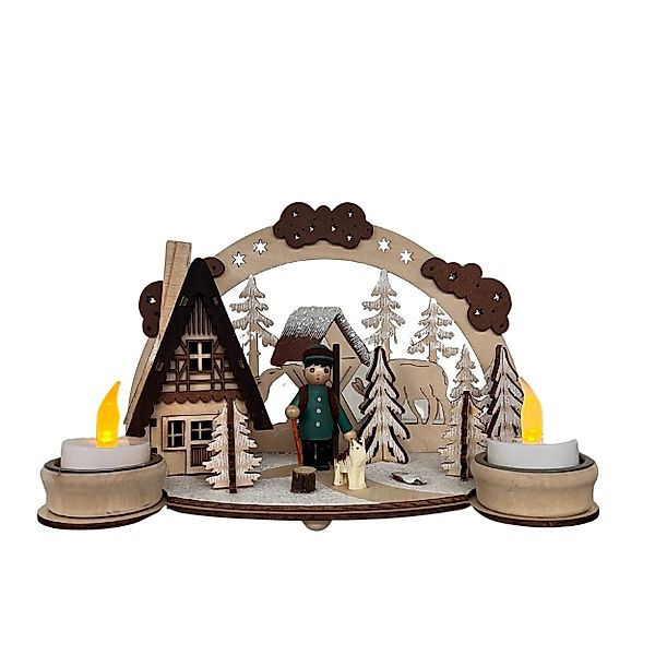 Wohnando Weihnachtsdorf Hölzener Teelichthalter mit Winterdorf, günstig online kaufen