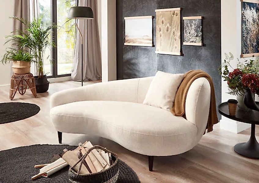 ATLANTIC home collection Chaiselongue »Olivia« Nierenform-Sofa mit Zierkiss günstig online kaufen