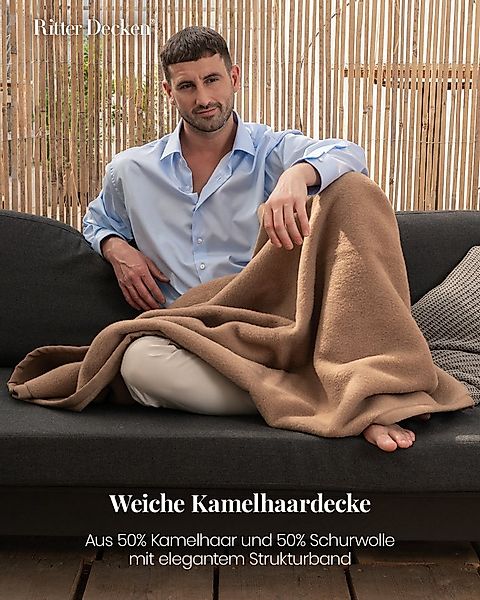 Wohndecke Extraweiche Wolldecke Mandarin aus einem feinen Kamelhaar-Merino günstig online kaufen
