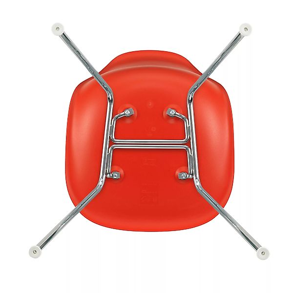 Vitra - Eames Plastic Side Chair DSX Gestell verchromt - mohnrot/Sitzschale günstig online kaufen