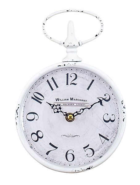 Levandeo® Wanduhr (Wanduhr Antik Weiß H24cm günstig online kaufen
