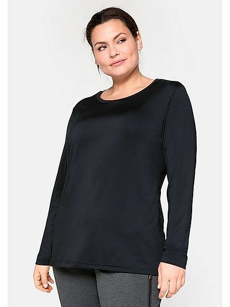 Sheego Langarmshirt Große Größen mit reflektierendem Rückendruck günstig online kaufen